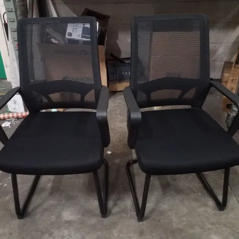 SET OF 2 KINGSTON VISITOR OFFICE CHAIRS - BLACK