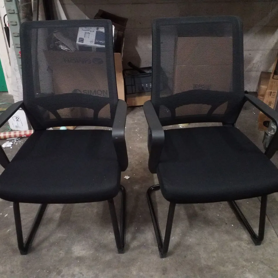 SET OF 2 KINGSTON VISITOR OFFICE CHAIRS - BLACK
