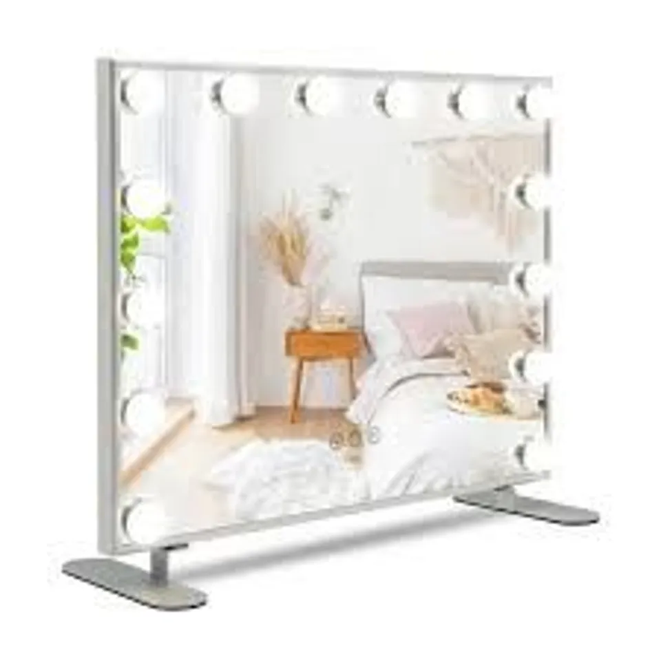BOXED COSTWAY LED LIGHT TABLETOP WALL MIRROR 50 X 43CM