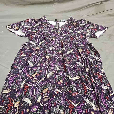 DISTURBIA MODERN MYSTIC BUTTON UP MIDI DRESS - SIZE 14