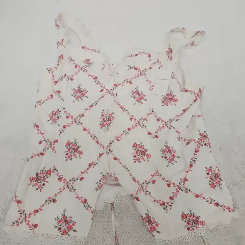 ABERCROMBIE & FITCH FLORAL WHITE LACE ROMPER – SIZE M