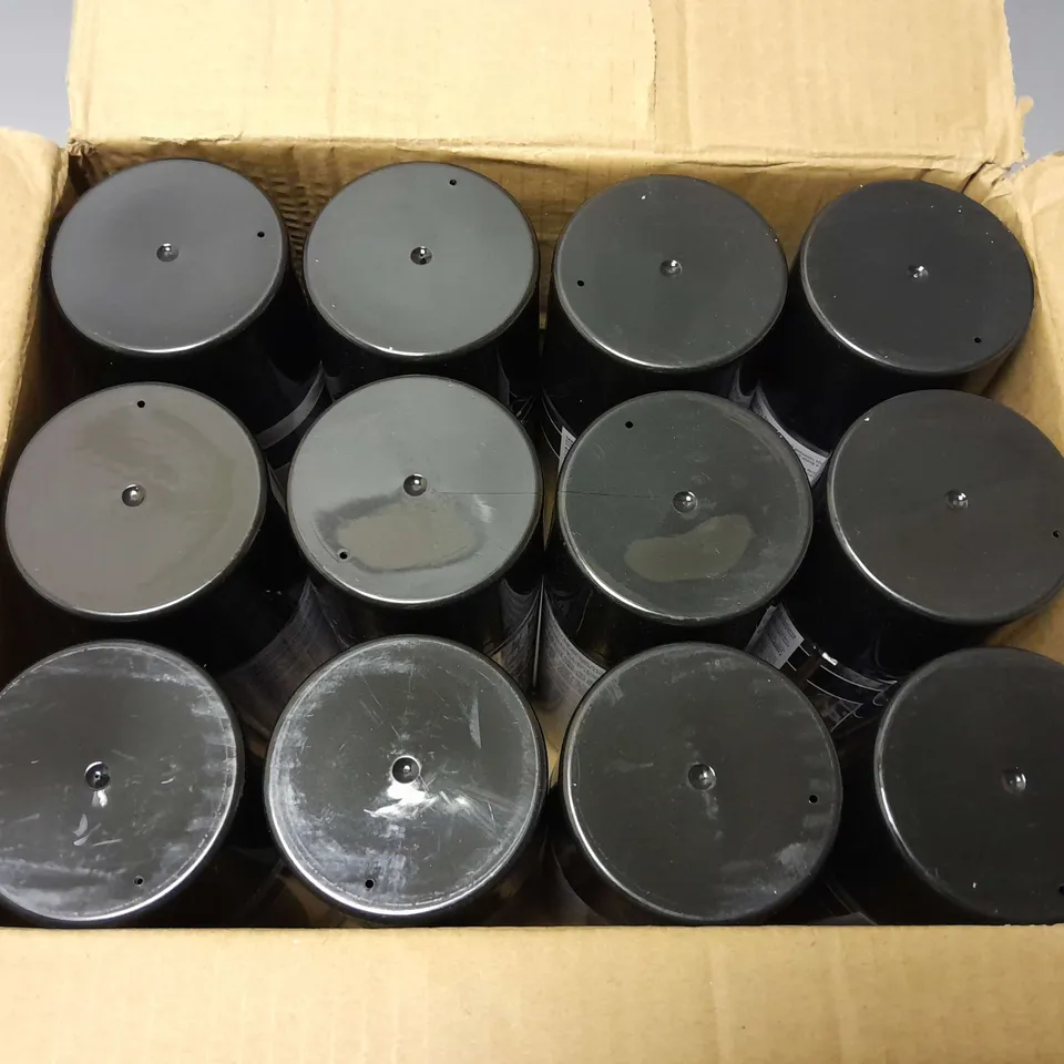 12 AUTO EXTREME PROFESSIONAL SPRAY PAINT IN SATIN BLACK - COLLECTION ONLY