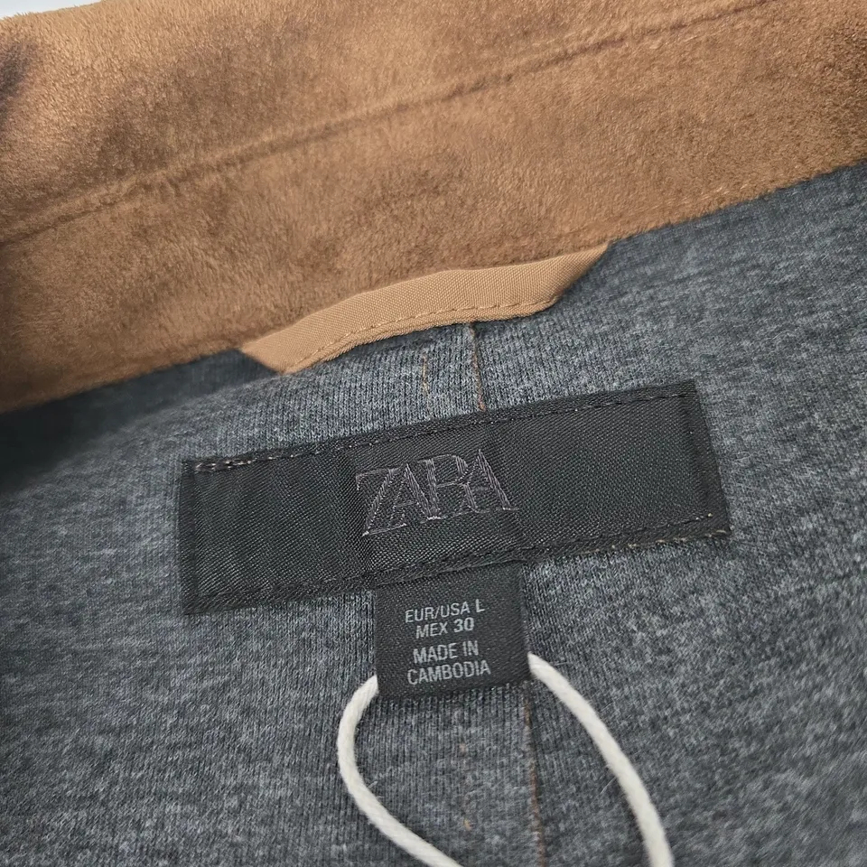 ZARA BROWN SUEDE-STYLE COAT, EU/USA L