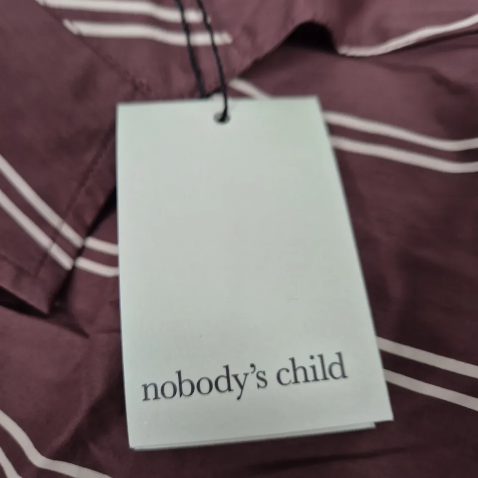 NOBODY'S CHILD JANE SHIRT DRESS – BROWN STRIPED, UK 12 (EU 40, USA 8)