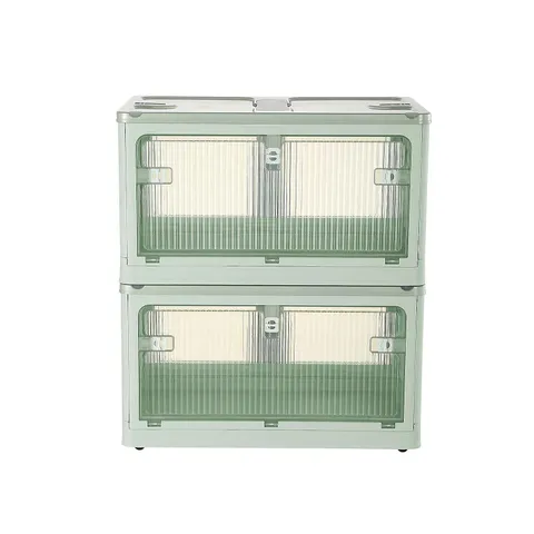 SIMPLI SET OF 2 COLLAPSIBLE 29L STORAGE BOXES W/WHEELS BOXED