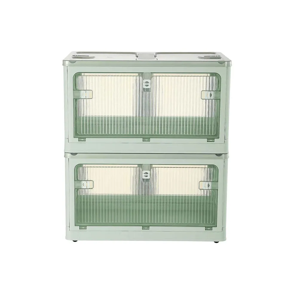 SIMPLI SET OF 2 COLLAPSIBLE 29L STORAGE BOXES W/WHEELS BOXED