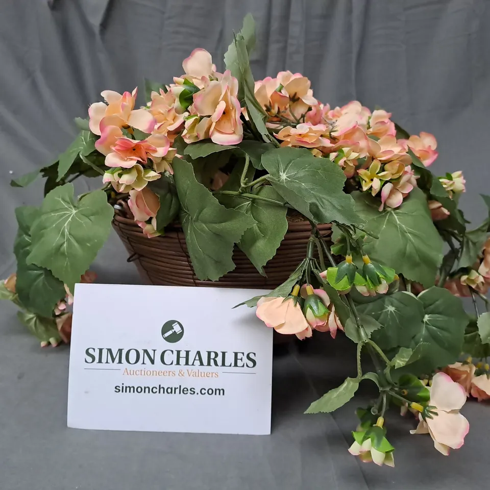 BOXED FAUX BEGONIA HANGING BASKET RRP £39.99