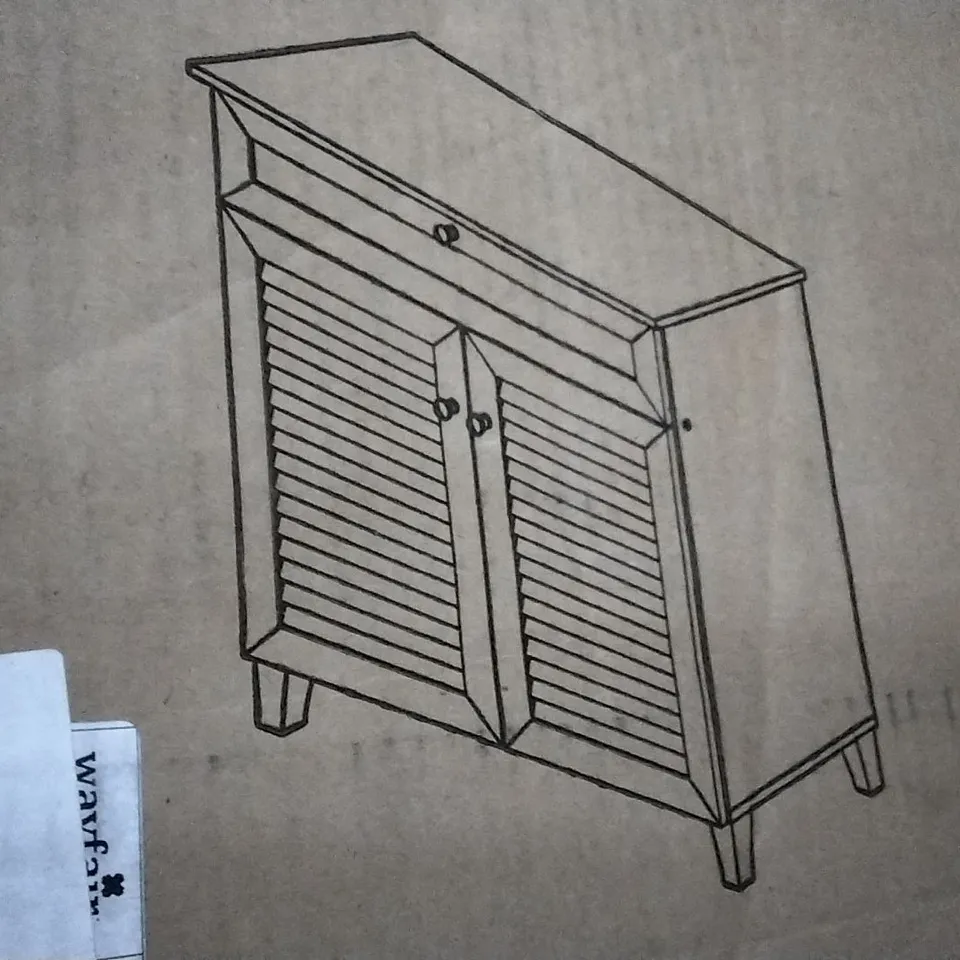 BOXED 12 PAIR SHOE STORAGE CABINET ESPRESSO FINISH