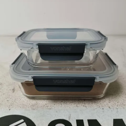 VONSHEF GLASS FOOD STORAGE CONTAINERS – SET OF 2