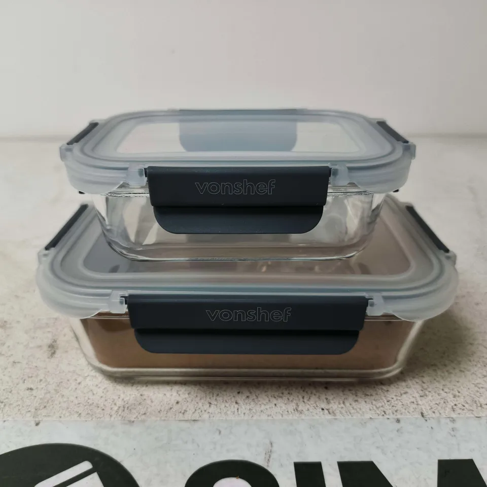 VONSHEF GLASS FOOD STORAGE CONTAINERS – SET OF 2