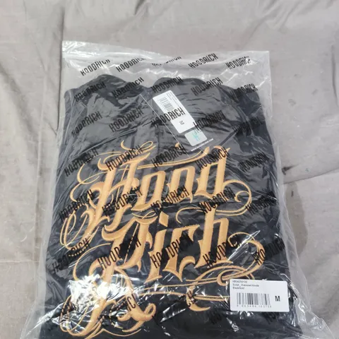 HOODRICH OVERSIZED HOODIE – BLACK/GOLD, SIZE M