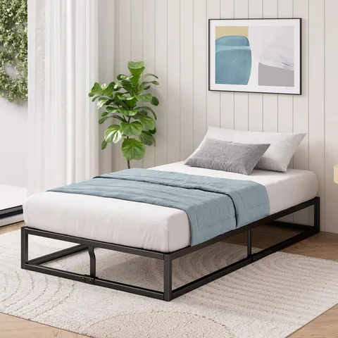 BOXED DEKKER METAL PLATFORM BED WITH WOODEN SLAT SUPPORT 25CM/10IN HEIGHT - SINGLE (1 BOX)