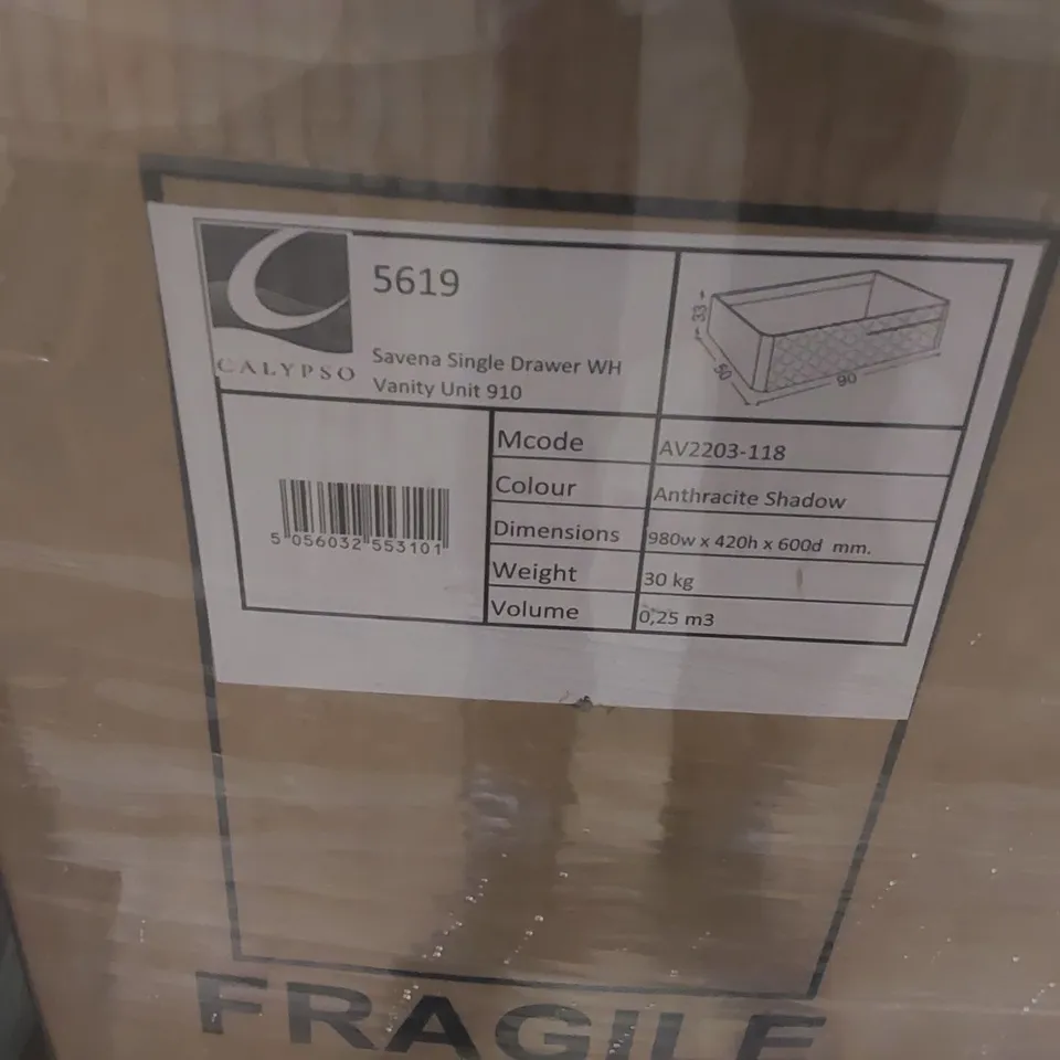 PALLET CONTAINING A LARGE QUANTITY OF ASSORTED BATHROOM FURNITURE PARTS INCLUDING: SAVENA SINGLE DRAWER VANITY BASES