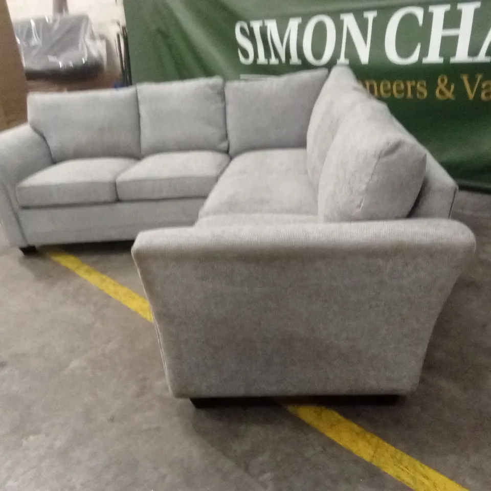 DURY CHUNKY WEAVE STANDARD BACK CORNER GROUP SOFA - GREY RRP £1149