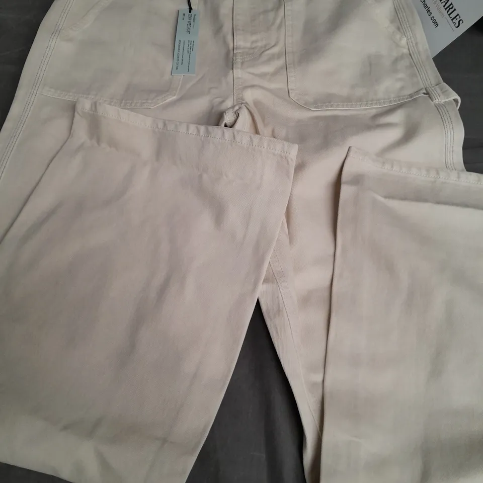 RIVER ISLAND DENIM CREAM JEANS - UK 14R