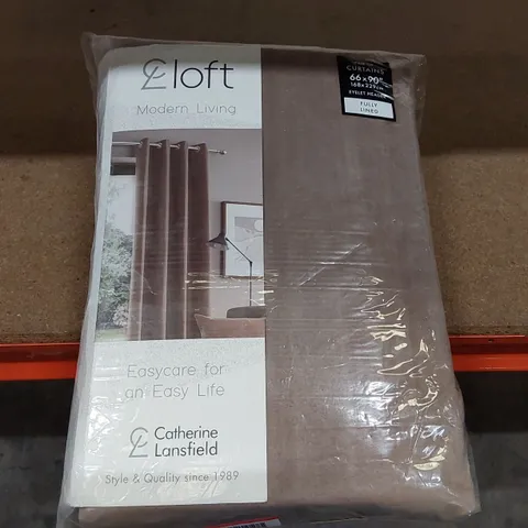 BAGGED FAUX SUADE FULLY LINED EYELET CURTAINS // 66 X 90" (1 ITEM)
