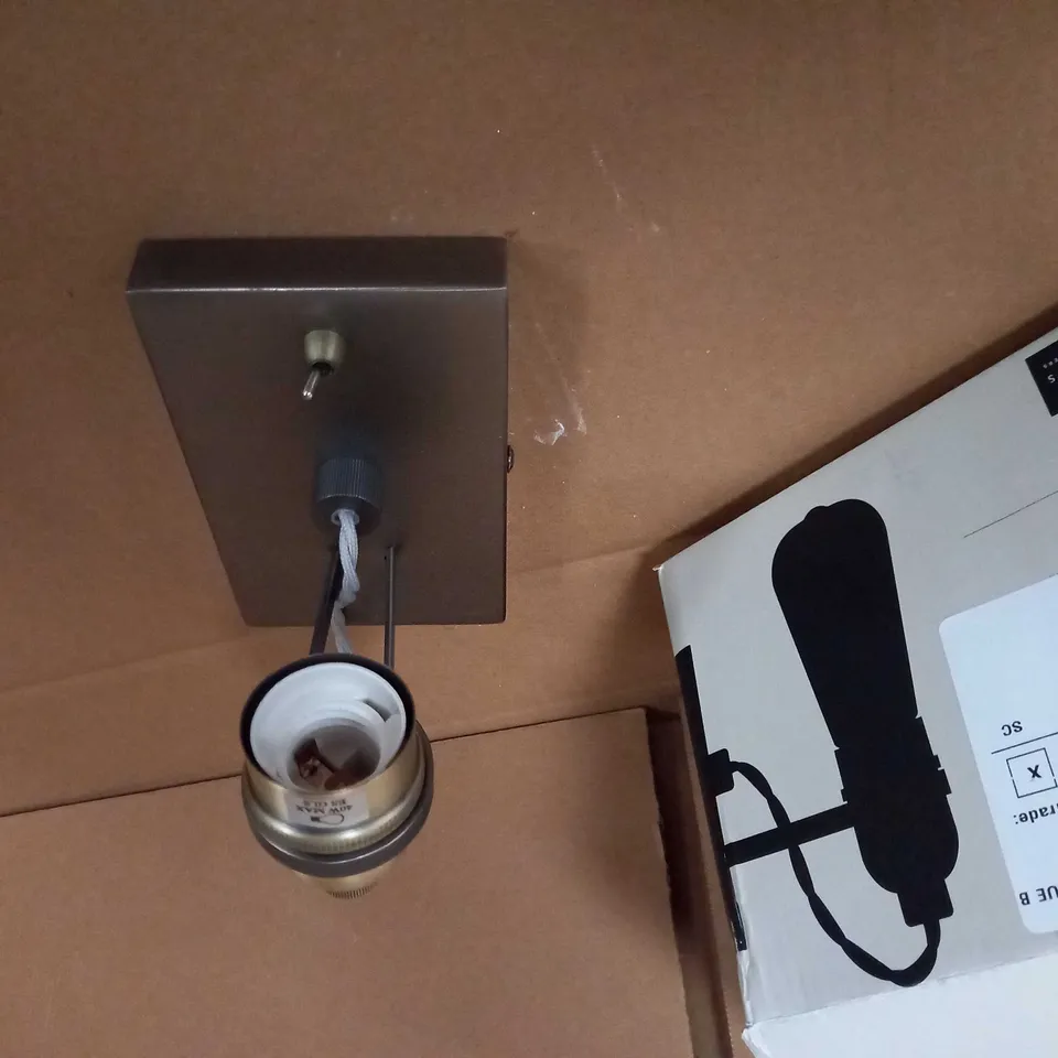 BOXED JOHN LEWIS ANTIQUE BRASS BISTRO BULB WALL LIGHT
