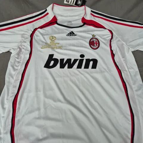 AC MILAN 2007/08 AWAY SHIRT –  ATHENS 2007 CHAMPIONS LEAGUE PATCH - SIZE XL