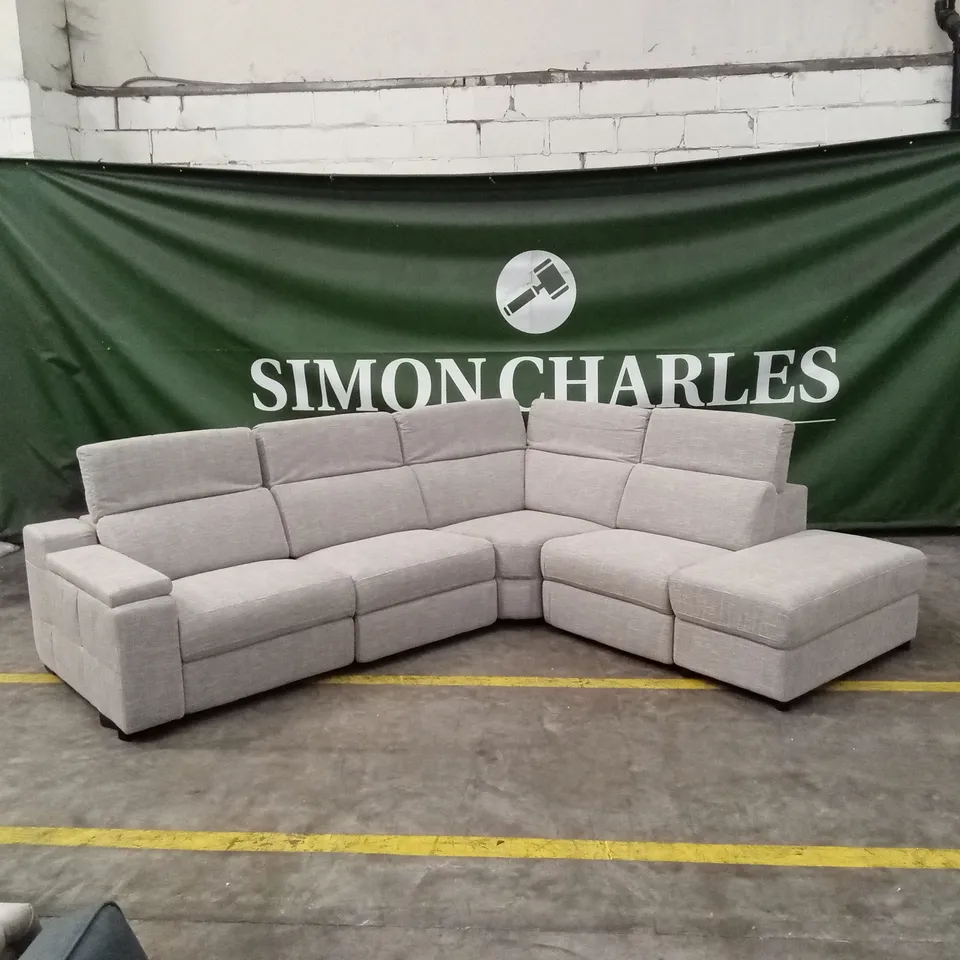 DETROIT FABRIC RIGHT HAND POWER RECLINER CORNER GROUP SOFA WITH CHARGING PORTS AND STORAGE RRP £1999