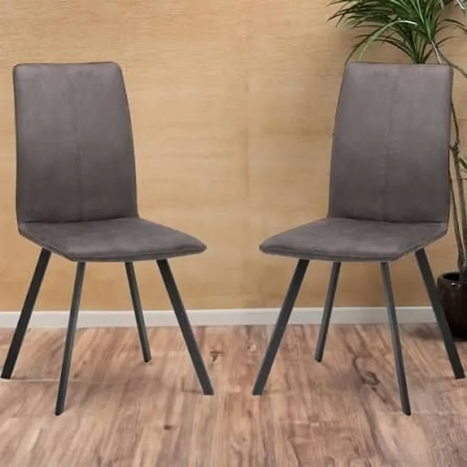 BOXED SET OF 2 JULIAN BOWEN MONROE FABRIC DINING CHAIR - CHARCOAL (1 BOX)