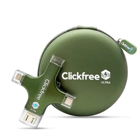 CLICKFREE ULTRA 128GB UNIVERSAL PHOTO & VIDEO BACKUP DEVICE W/ AI EDITING SUITE GREEN