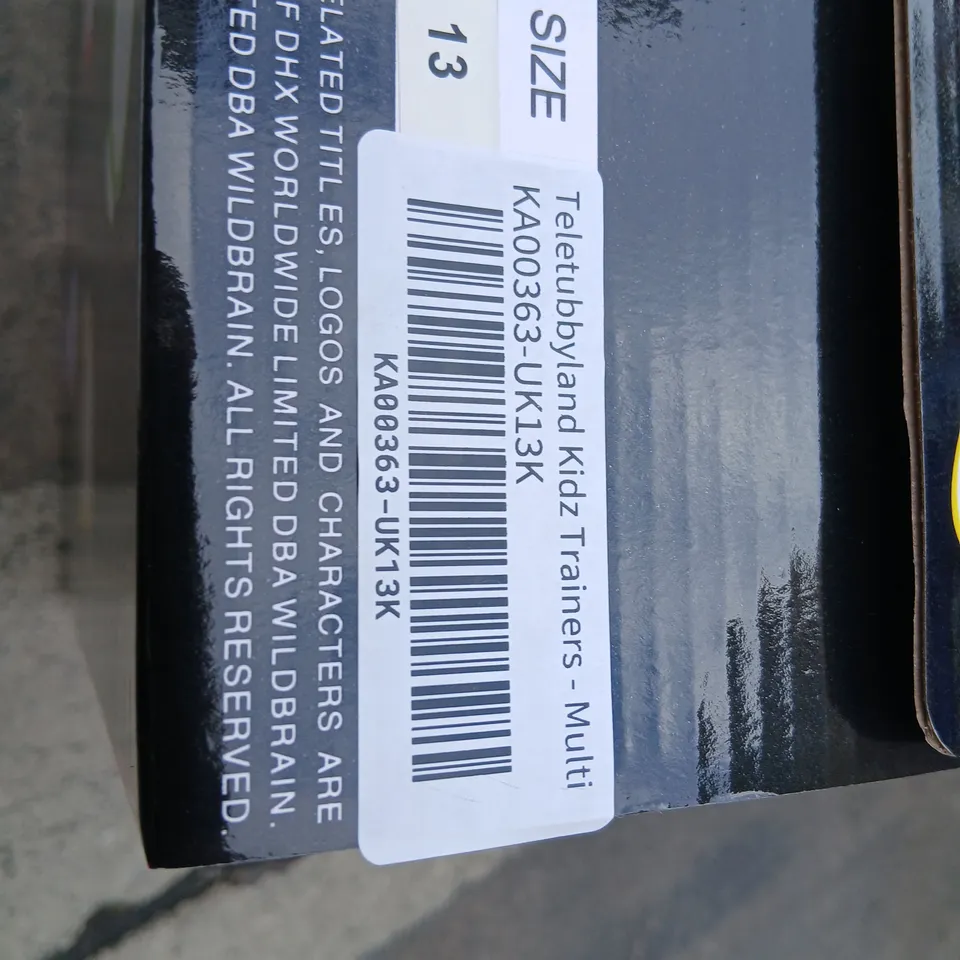 KOI KIDS X TELETUBBIES TRAINERS WITH RAINBOW VELCRO STRAP – BLUE/YELLOW, UK 12K