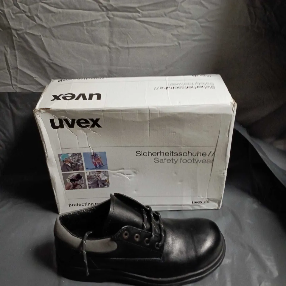 UVEX SAFETY FOOTWEAR – BLACK LEATHER SAFETY SHOES - SIZE EUR 43