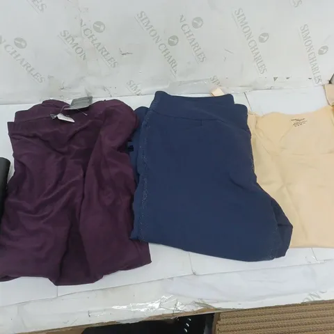 BOX OF 10 ASSORTED CLOTHING ITEMS TO INCLUDE SUPER POWER SHAPE BODYSUIT, ETC