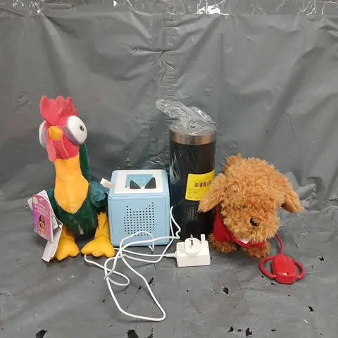 APPROXIMATELY 15 HOUSEHOLD ITEMS TO INCLUDE TOYS, SPEAKERS AND TOILET BRUSH HOLDERS