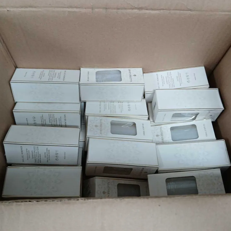 BOX OF APPROXIMATELY 30 BOTTLES OF BORN PRETTY NAIL GEL REMOVER