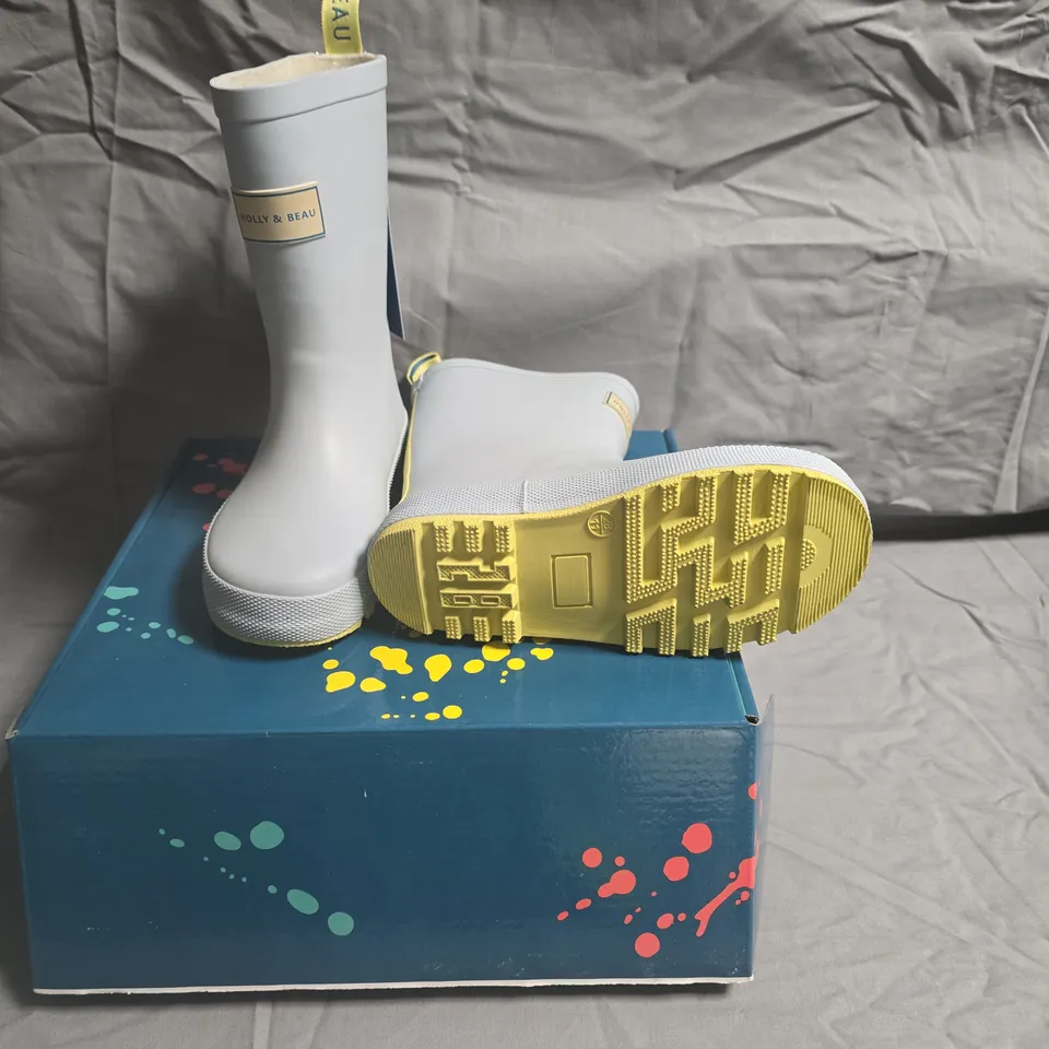 HOLLY & BEAU LIGHT BLUE RAIN BOOTS – RUBBER BOOTS UK KIDS 10