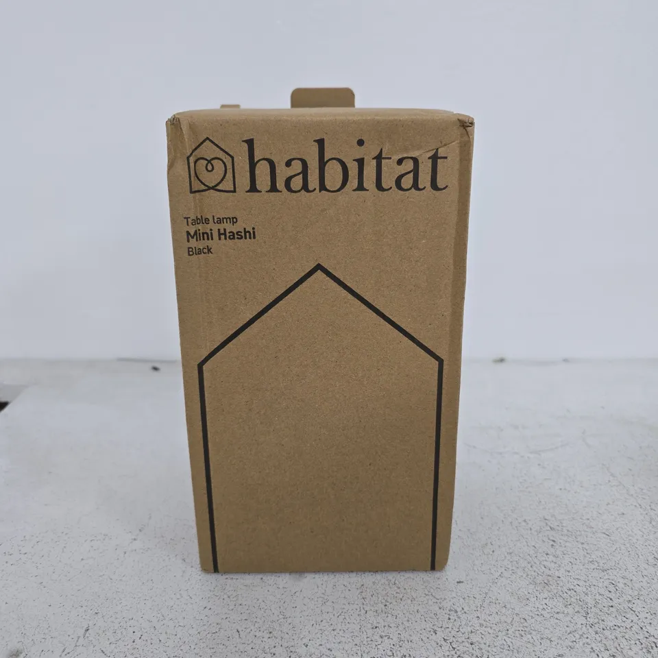 BOXED HABITAT MINI HASHI BLACK TABLE LAMP