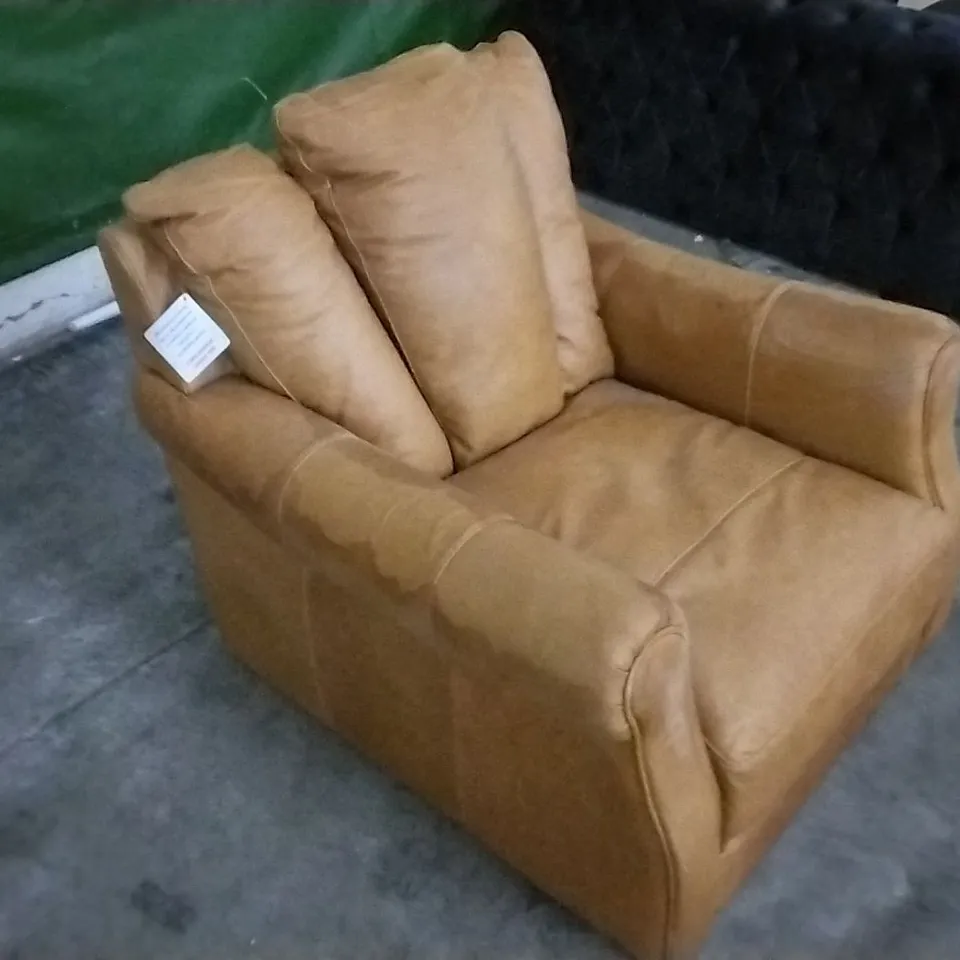 QUALITY RUST LEATHER ARMCHAIR 