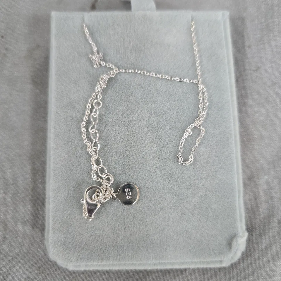 STERLING SILVER CROSS PENDANT NECKLACE, 925, WITH CLEAR STONES