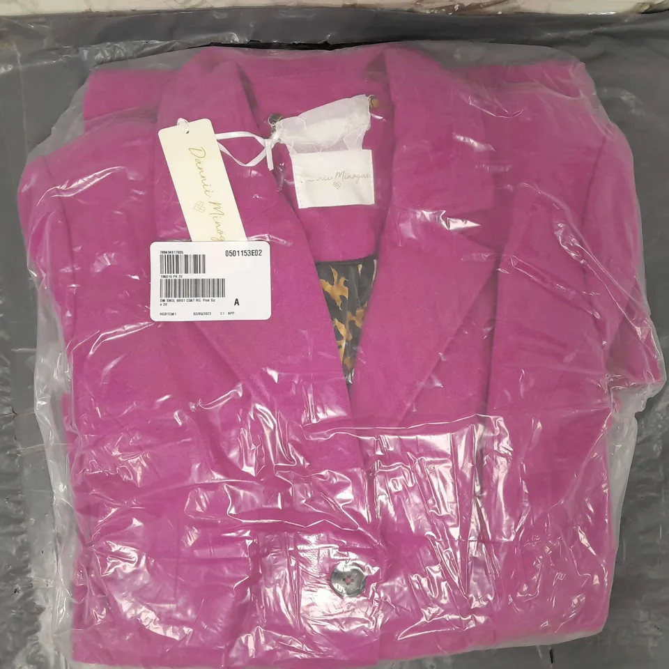 DANNNII MINOUGE SINGLE BREAST PINK COAT SIZE 20