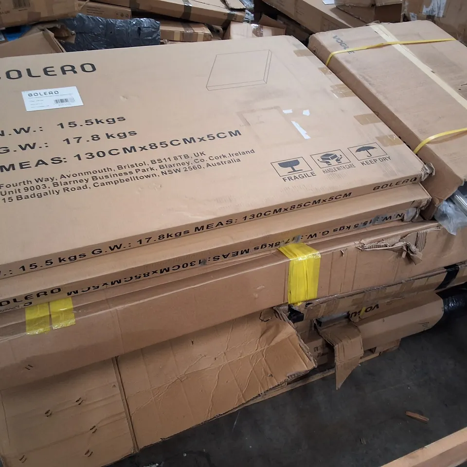 PALLET CONTAINING ASSORTED NISBITS PRODUCTS & PARTS INCLUDING DINING TABLE & WIRE SHELVING KIT