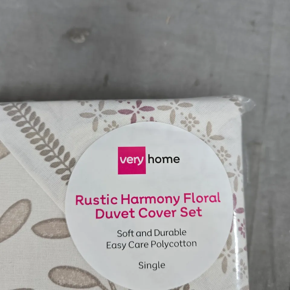 VERY HOME RUSTIC HARMONY FLORAL DUVET COVER SET – SINGLE