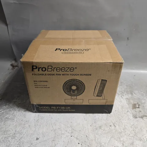 BOXED PROBREEZE FOLDABLE DESK FAN WITH TOUCH SCREEN