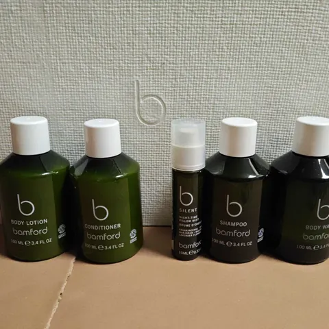 BAMFORD HEALTH & BEAUTY TRAVEL SET – 5-PIECE (BODY LOTION, CONDITIONER, SHAMPOO, BODY WASH & NIGHT-TIME PILLOW MIST)