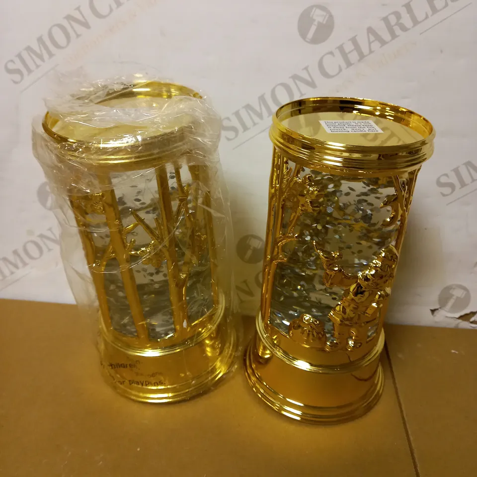 HOME REFLECTIONS SET OF 2 PRELIT SWIRLING GLITTER SCENIC PILLARS