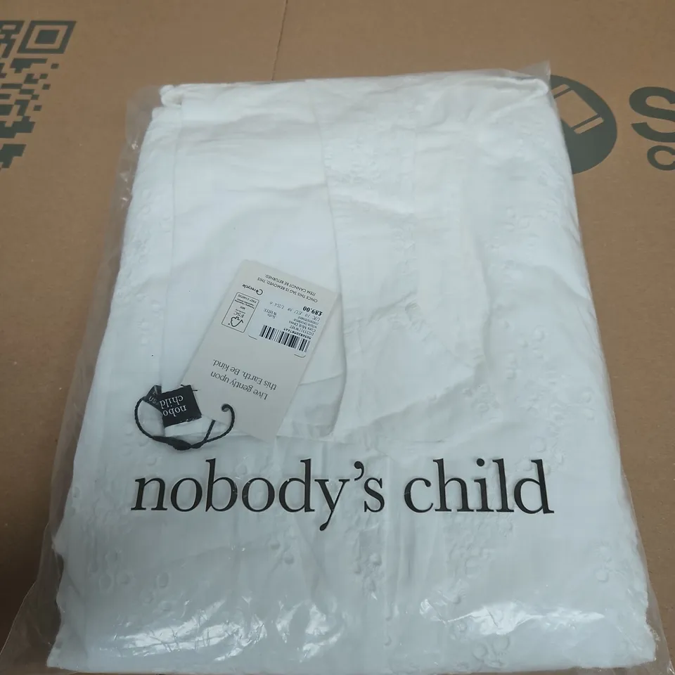 NOBODY'S CHILD CORA MIDI DRESS – WHITE BRODERIE, UK 10 (EU 38)
