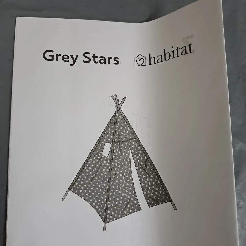 BOXED HABITAT GREY STARS TEPEE 