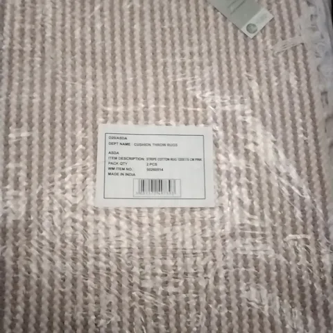 BOX OF SIX BRAND NEW STRIPE COTTON RUGS PINK 120 × 170CM