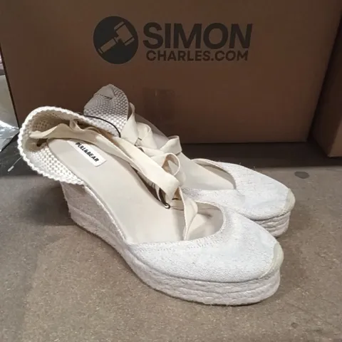 PULL&BEAR BEIGE ESPADRILLE WEDGE SANDALS, UK 7 (EU 41) – WOMAN