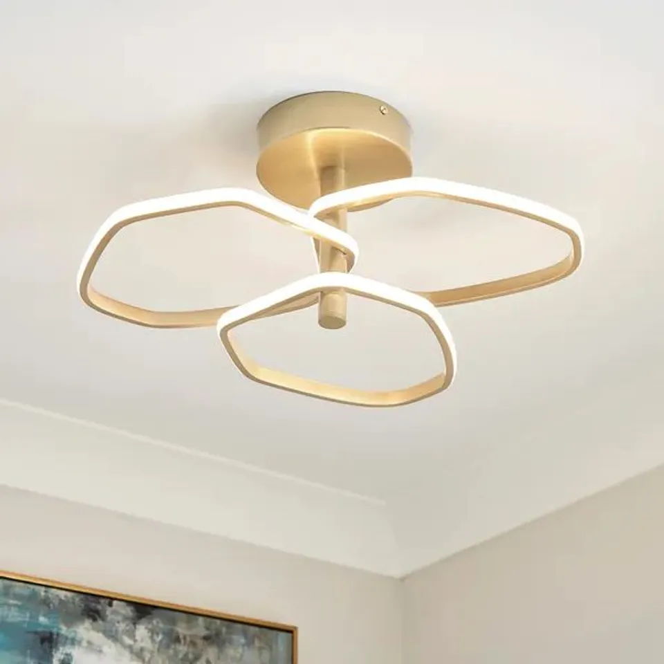 BOXED PUDDLE 3 LIGHT ADJUSTABLE SEMI FLUSH LED CEILING LIGHT
