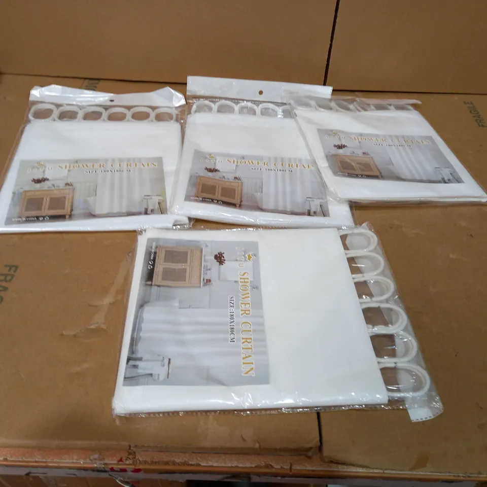 4 ASSORTED SHOWER CURTAINS
