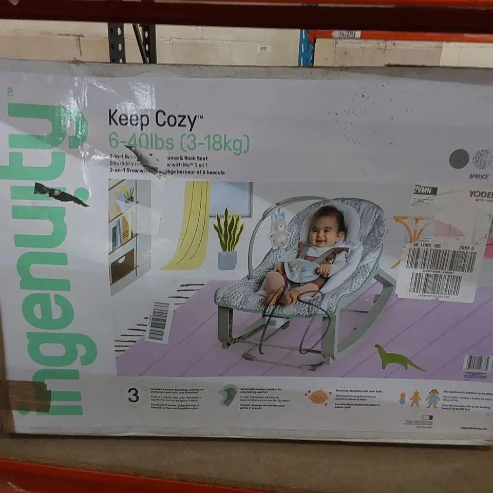 BOXED KEEP COSY BABY BOUNCE & ROCK SEAT - PINK