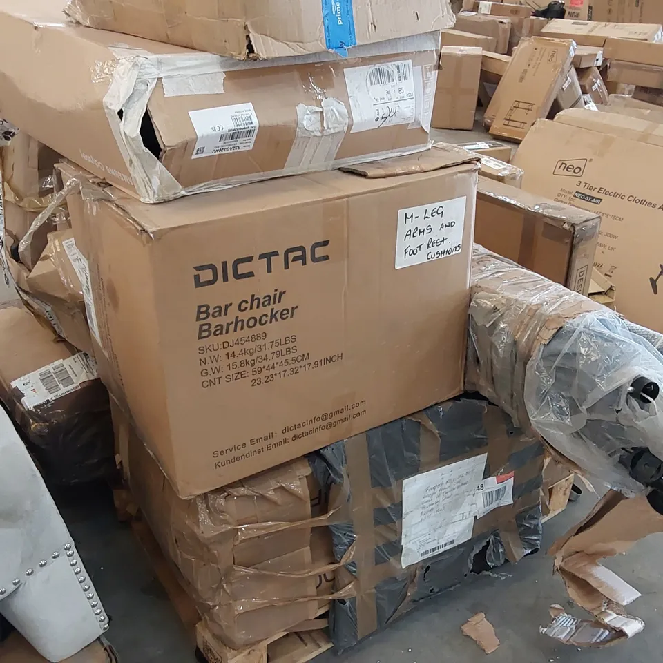PALLET OF ASSORTED FURNITURE PARTS 