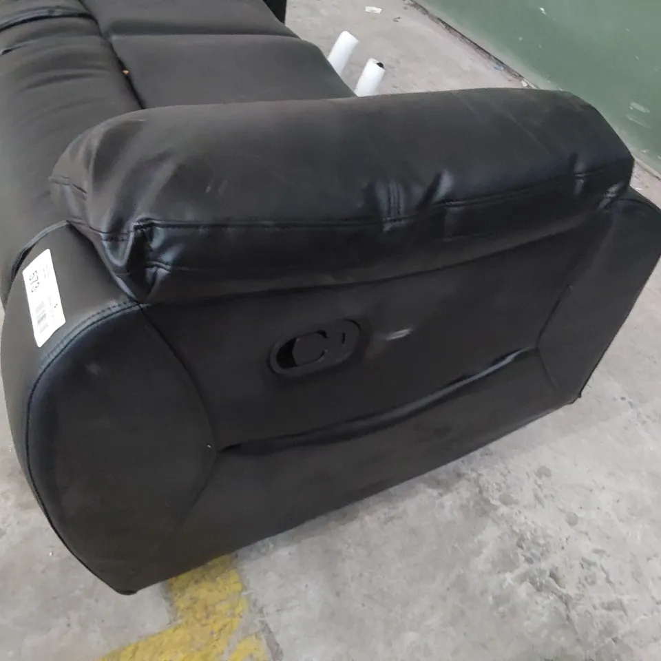  MANUAL RECLINING TWO SEATER SOFA BASE BLACK LEATHER 