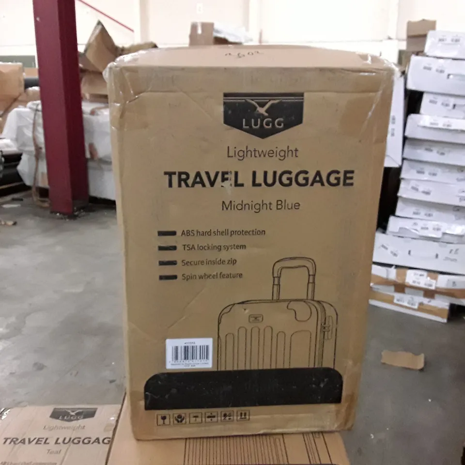 BOXED LUGG JET LIGHT WEIGHT TRAVEL LUGGAGE SUITCASE- MIDNIGHT BLUE